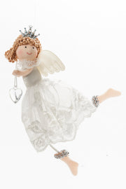 Tissu Ange de Noël ARPIMEX 16 cm Blanc