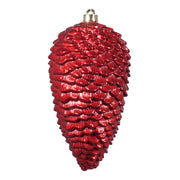 ARPIMEX Décoration de Noël Pomme de pin 13 x 25 cm Plastique Rouge