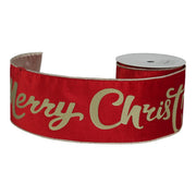 Ruban de Noël ARPIMEX Merry XMas, hauteur 10 cm, longueur 9,14 m, rouge