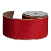 Ruban de Noël ARPIMEX en velours rayé, hauteur 10 cm, longueur 9,14 m, rouge