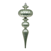 ARPIMEX Ornement de Noël Style Baroque Pointu 10 x 31 Cm Plastique Vert Sauge
