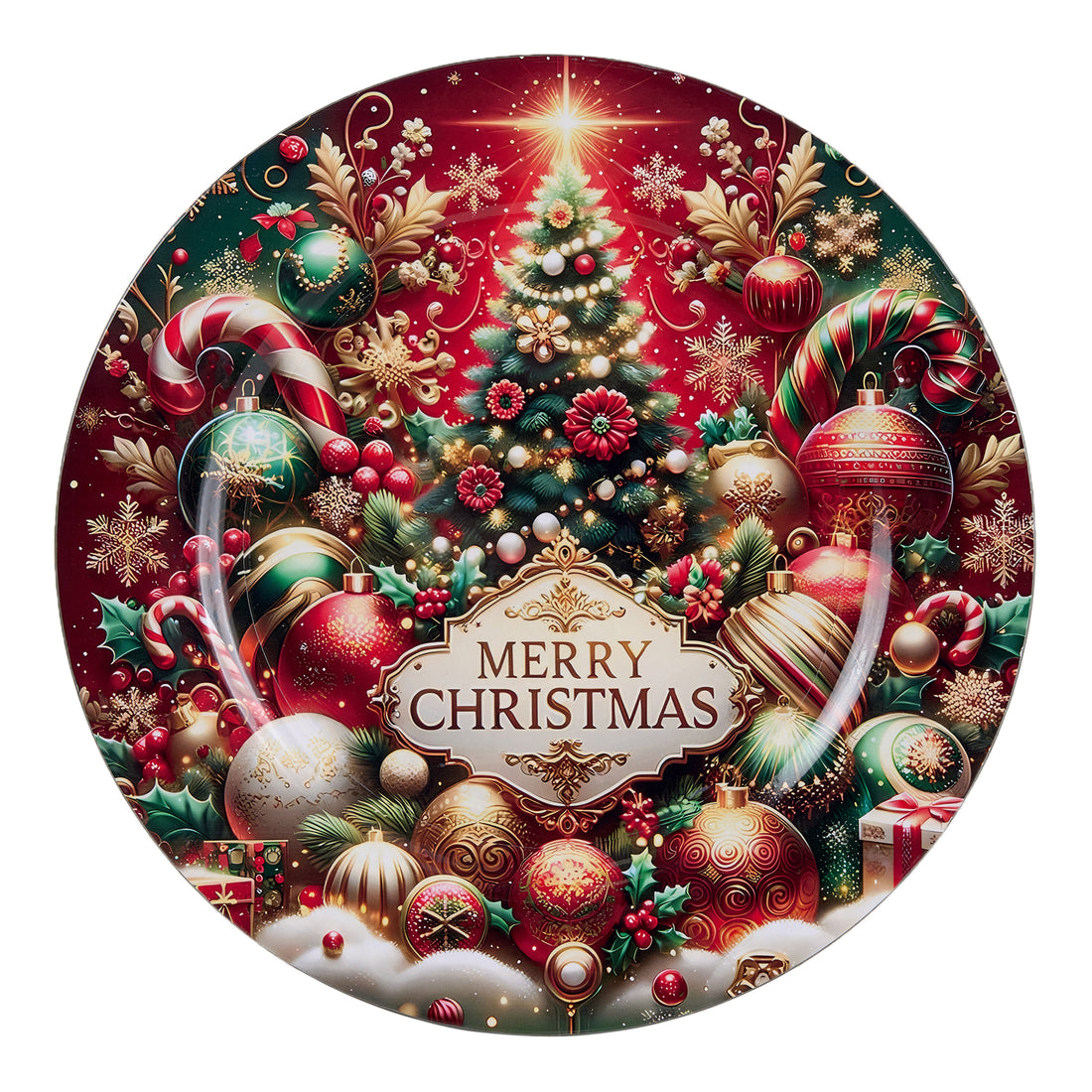 arpimex arpimex piatto decoro albero di natale d 33 cm plastica rosso ean 8018318504433