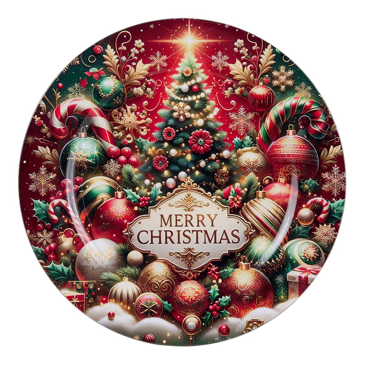 arpimex arpimex piatto decoro albero di natale d 33 cm plastica rosso ean 8018318504433