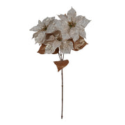 ARPIMEX Poinsettia de Noël 3 branches H 84 cm Blanc