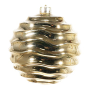 ARPIMEX Boule de Noël rayée, diamètre 150 mm, plastique, or.