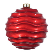 ARPIMEX Boule de Noël rayée, diamètre 150 mm, plastique, rouge