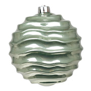 ARPIMEX Boule de Noël rayée, diamètre 150 mm, plastique, vert sauge