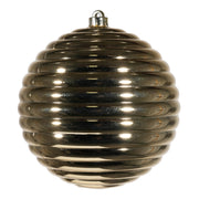 ARPIMEX Boule de Noël rayée, diamètre 200 mm, plastique, or.