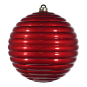 ARPIMEX Boule de Noël rayée, diamètre 200 mm, plastique, rouge