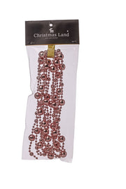 Collier de Noël ARPIMEX Perles en plastique D 14 mm 2,7 m Rose