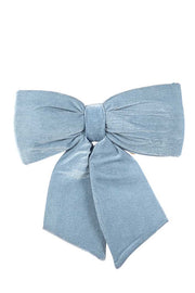 Nœud de Noël ARPIMEX en velours bleu 40 cm