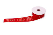 Ruban Joyeux Noël ARPIMEX 25 mm 10 m Rouge