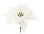 ARPIMEX Pick Poinsettia de Noël Étoile de Noël enneigée Blanc