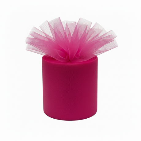 Rotolo Tulle semi-trasparente per bomboniere, decorazioni e fai da te. ARPIMEX rotolo fucsia H 12,5 cm × 100 mt, rete fine, no sfilacciatura ean 8018318043390