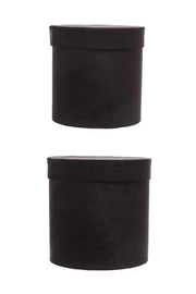 Coffret de Noël ARPIMEX 2 boîtes à chapeaux en velours Ø 26 cm H 26 cm Noir