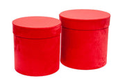 Coffret de Noël ARPIMEX 2 boîtes à chapeaux en velours Ø 26 cm H 26 cm Rouge