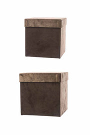 Coffret de Noël ARPIMEX 2 boîtes en velours 23 x 23 x 23 cm Marron
