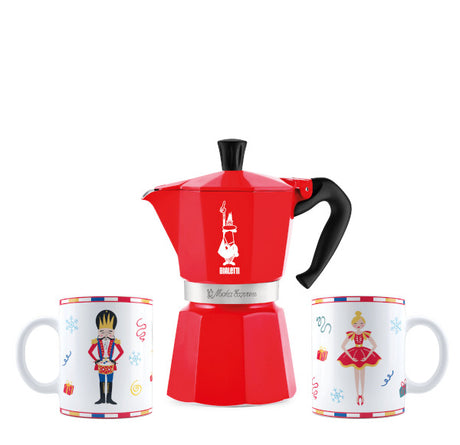 bialetti bialetti moka express 6 tazze rossa con 2 mug ean 8006363074384