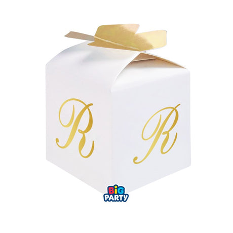 big party big party bomboniera scatoline cubetto fiocco lettera r cf 10 pz