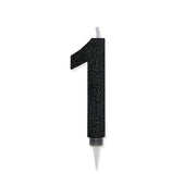 Bougie Big Party numéro 1 Max Cera Sweety Black Glitter