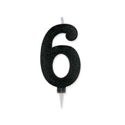 Bougie de fête Big Party numéro 6 Max Wax Sweety Black Glitter