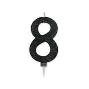 Bougie de fête Big Party numéro 8 Max Wax Sweety Black Glitter