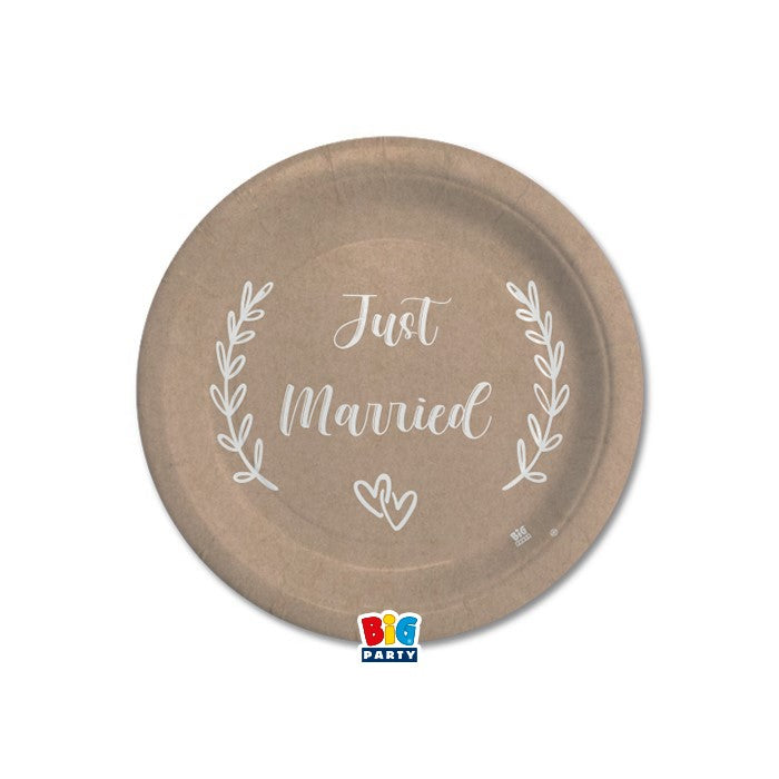 immagine-1-big-party-piatti-just-married-kraft-d-18-cm-8-pz-ean-8020834749861