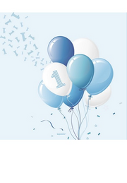 Ballons serviettes d'anniversaire Bigiemme 33 x 33 cm bleus, lot de 20