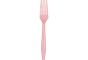 Fourchette en plastique Bigiemme H 18 cm Rose 24 pièces