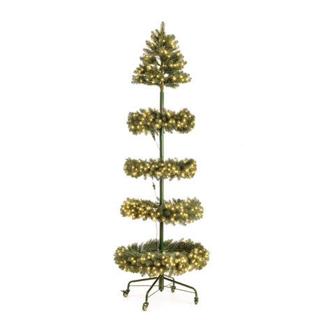 bizzotto bizzotto albero di natale espositore 210 cm 4 piani con 1158 rami e illuminazione led ean 8051836841949
