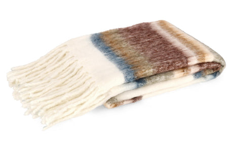 bizzotto bizzotto coperta di natale nayla a righe 130 x 170 cm con frange bianco ean 8051836754072