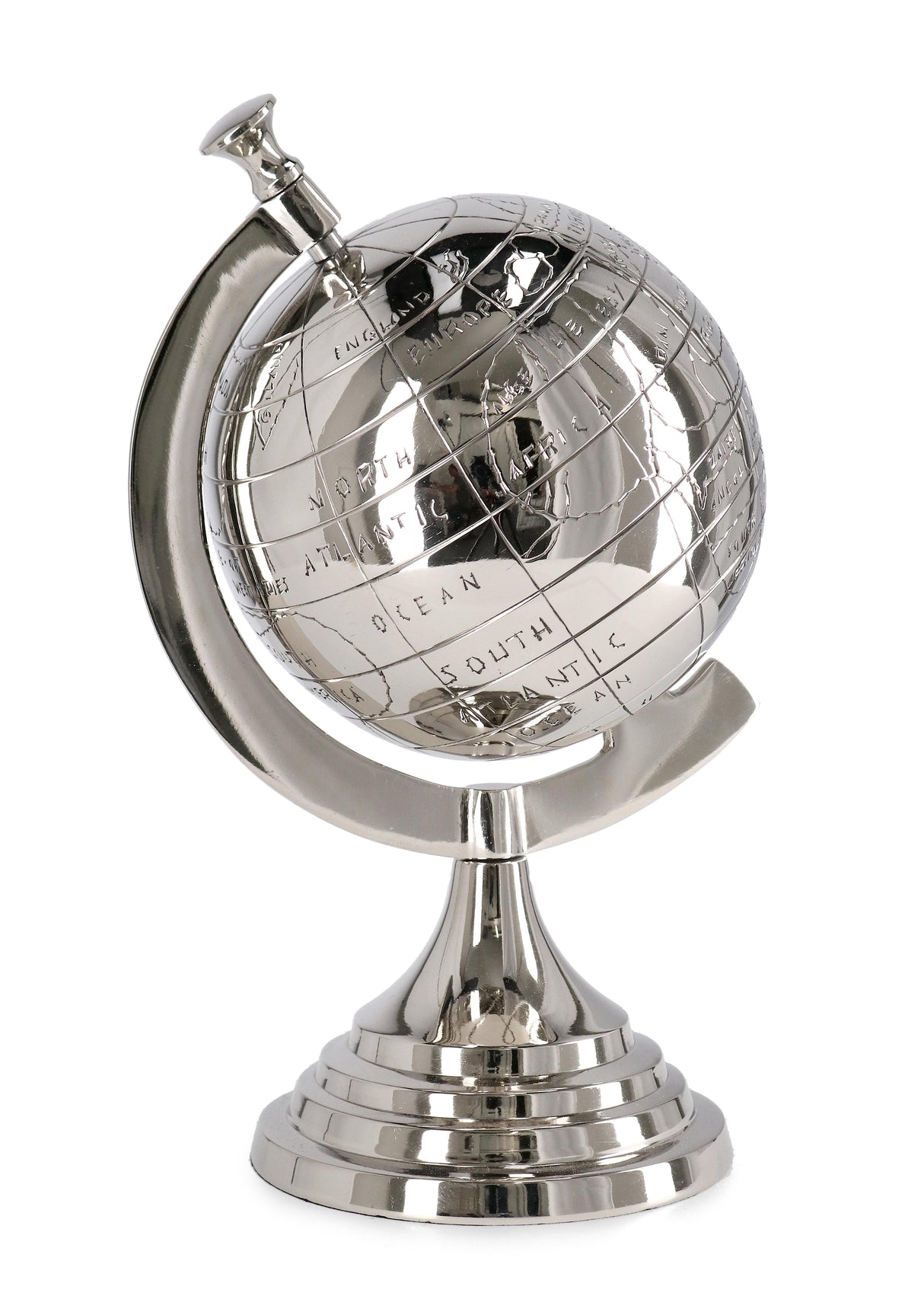 bizzotto bizzotto decorazione di natale mappamondo adventure h 285 cm 185 x 155 cm metallo argento ean 8051836661042