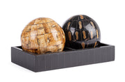 Boules de Noël Bizzotto Adventure avec plateau, hauteur 11 cm, 22 x 12 cm, ambre noir