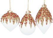 Pendentif de Noël Bizzotto Feux d'artifice Assortiment de verre blanc et rouge 1 pièce