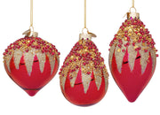 Pendentif de Noël Bizzotto Feu d'artifice Verre Rouge Assortiment 1 pièce