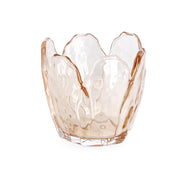Porte-bougie chauffe-plat Bizzotto 1P Harald Natale H 8 cm D 8,5 cm Verre ambré