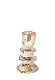 Bizzotto Eldrid 1P Bougeoir H 10,8 Cm D 6 Cm Verre Ambré