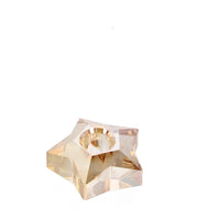 Bougeoir de Noël Bizzotto Eldrid en forme d'étoile, H 4 cm, D 7,5 cm, verre ambré