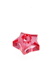 Bougeoir de Noël Bizzotto Eldrid Star, H 4 cm, D 7,5 cm, verre rouge