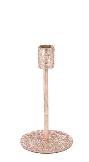 Bougeoir de Noël Bizzotto Handley, hauteur 16 cm, diamètre 8,5 cm, en métal rose