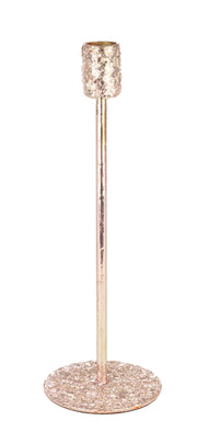 Bougeoir de Noël Bizzotto Handley, hauteur 26 cm, diamètre 8,5 cm, en métal rose