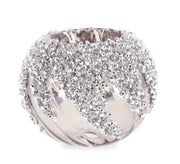 Bougeoir de Noël Bizzotto Vortex en verre gris, diamètre 8 cm, argent