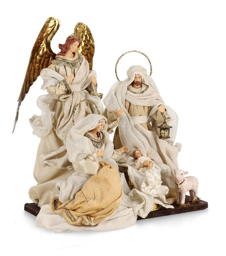 bizzotto bizzotto sacra famiglia natale divine con angelo h 28 cm beige ean 8051836748422
