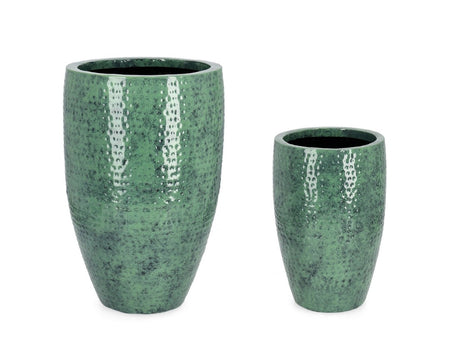 bizzotto bizzotto set 2 portavaso nirad alto h 48 cm d 32 cm h 69 cm d 45 cm metallo verde ean 8051836780750