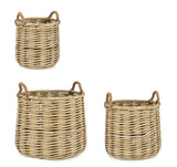 bizzotto bizzotto set 3 cesta 2 manici julen tonda alto decoro natale polyrattan naturale ean 8051836740389