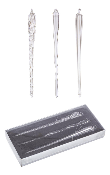 bizzotto bizzotto set 3 pendaglio icicle h 175 cm ass vetro trasparente ean 8051836512689