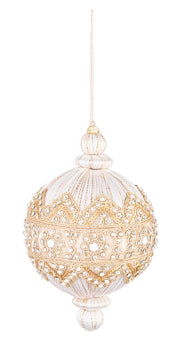 Boule de Noël Bizzotto ornée de diamants blancs, diamètre 100 mm, hauteur 150 mm