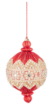 Boule de Noël Bizzotto ornée de diamants rouges, diamètre 100 mm, hauteur 150 mm