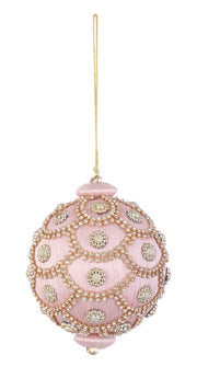 Boule de Noël en cristal Bizzotto D 100 mm avec perles rose poudré