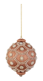 Boule de Noël en cristal Bizzotto D 100 mm avec perles gris tourterelle